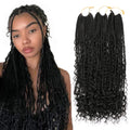 Boho Box Braid With Curly End Braiding Faux Locs Curly Crochet Hair Hoddess River Locs Goddess Box Braid