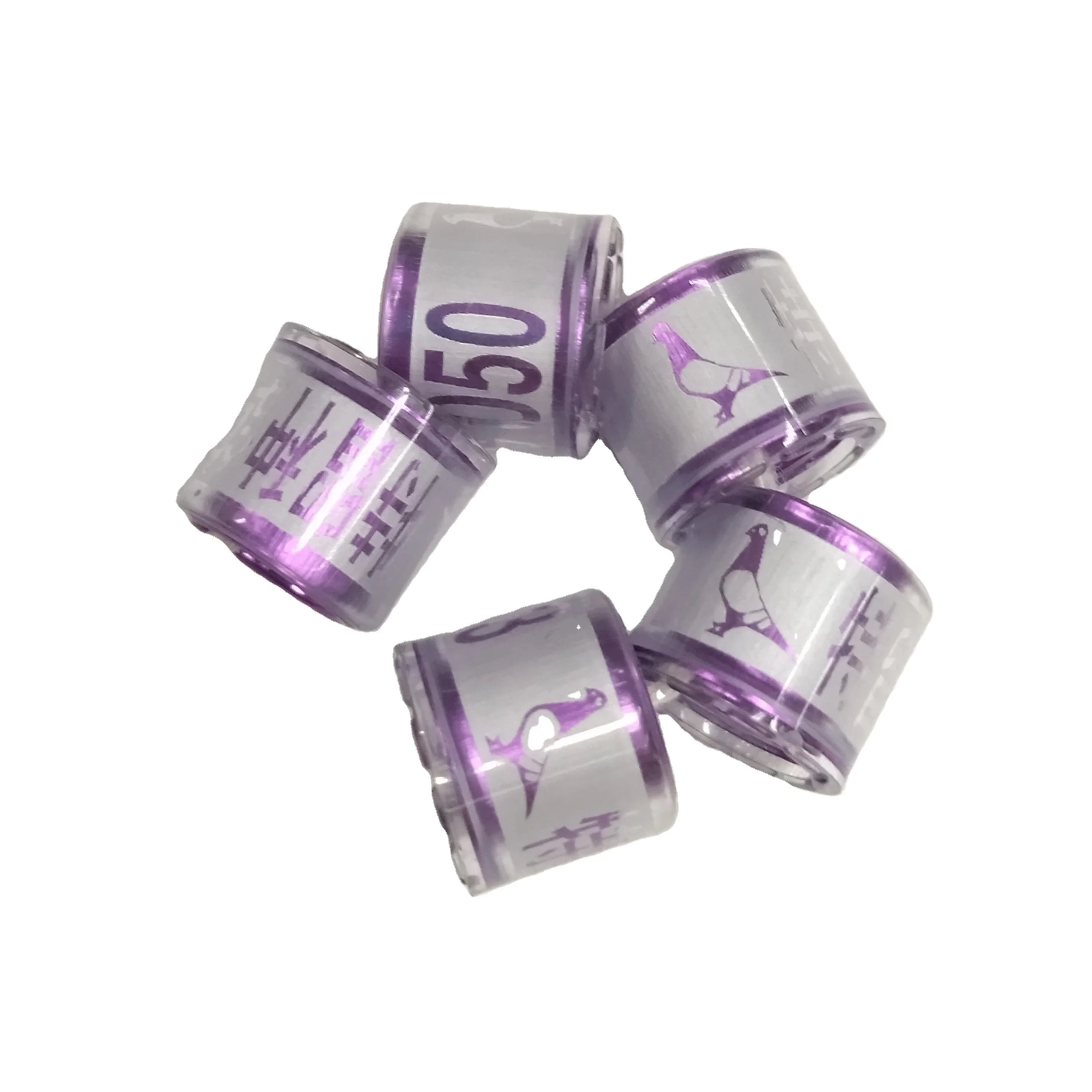 Colorful Plastic Aluminum Pigeon Leg Rings Customized Racing Pigeon Rings with Colorful Inner Core