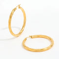 Trendy 18K Gold Plated Twist Simple Big Circle Hoop Huggie Earrings for Women Stainless Steel Statement Earrings Wholesale