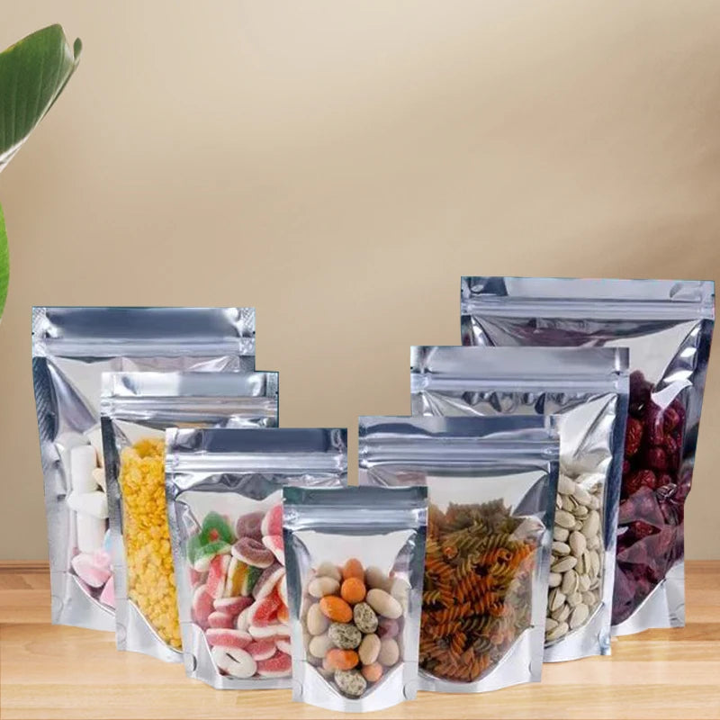 Clear Waterproof Food Grade Recyclable Gravure Printed Stand up Food Packaging Pouch with Zip Lock Seal Bags Low MOQ