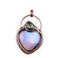 Good Quality Vintage Style Fine Jewelry Pendants Natural Heart Shape Syn.Opal Stone Pendant For Women