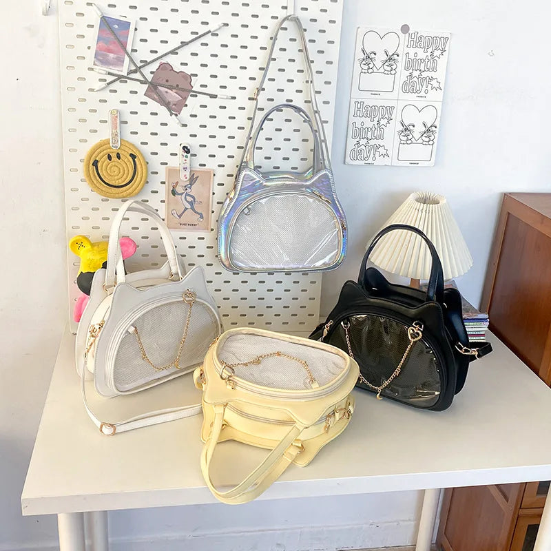 Customize Eco Friendly Vegan Faux Leather Cat Shaped Custom Ita Bag