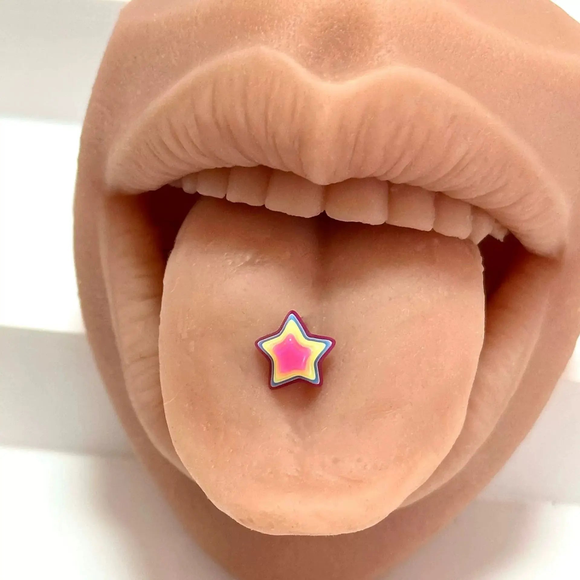 316L Stainless Steel Heart Shape Silver Plated Punk Style Body Jewelry Tongue Rings for Unisex Gift