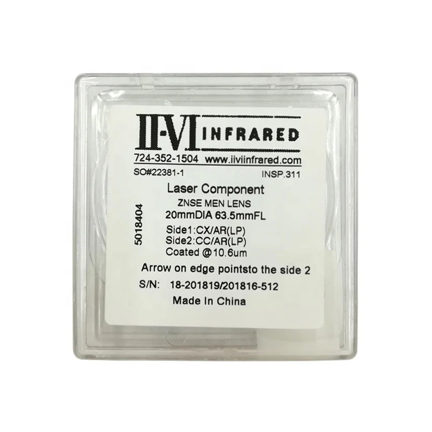 II-VI INFRARED Brand ZnSe Focus Lens Dia 20mm FL50.8mm FL63.5mm 20*50.8mm 20*63.5mm for CO2 Laser Cutting & Engraving Machine