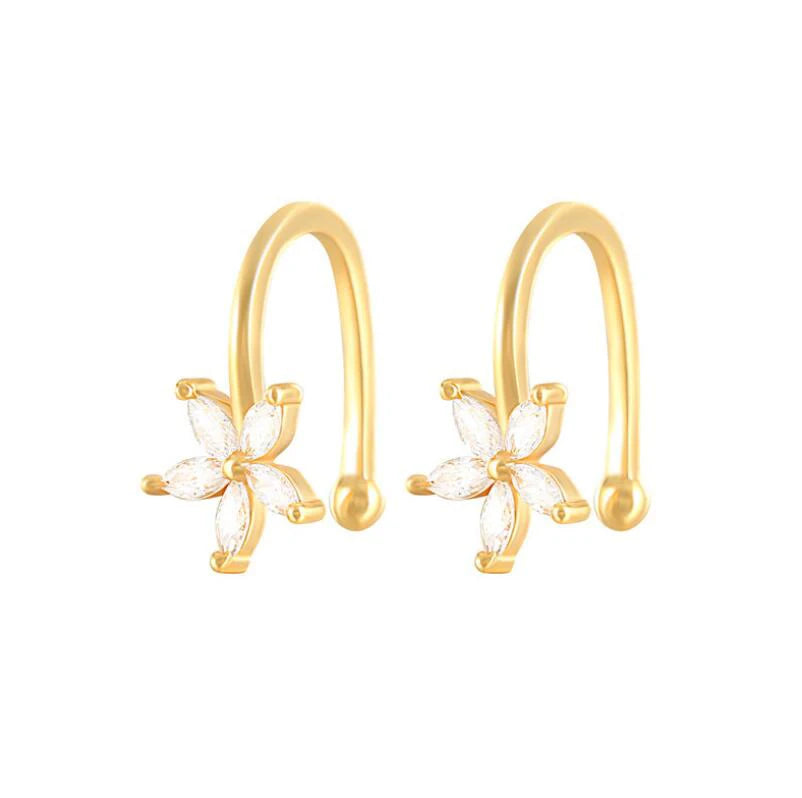 Minimalist Wedding Party Jewelry 925 Silver No Piercing Leaf Olive Branch Earrings Ear Clips Leaves Ear Cuff Conch Earrings