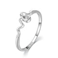 Simple Fine 925 Sterling Silver Women Fashion Snake Shape Ring