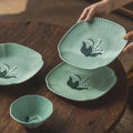 Solhui High-end Vintage Hand-painted Orchids Ceramic Tableware Bowls and Dish Plates