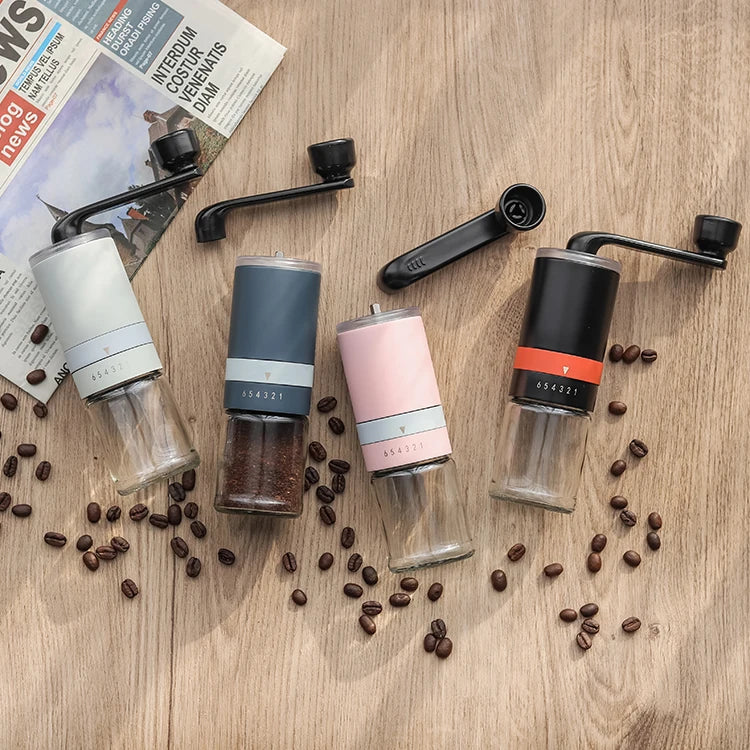 New 6 Grades Coarseness Stainless Steel Portable Mini Cafe Barista Espresso Manual Coffee Grinder with Ceramic Burrs MegaBDM