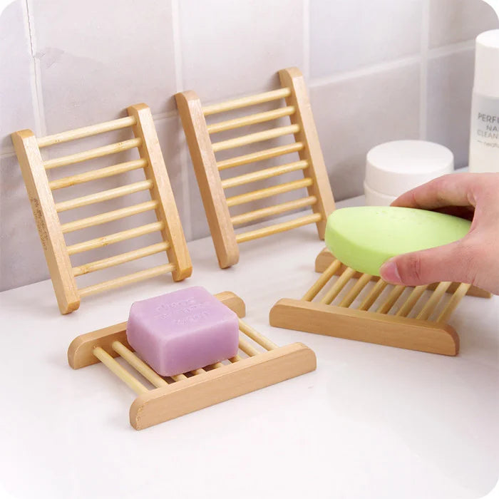 Classic Style Eco-Friendly Bamboo Bathroom Holder with Soap Rack and Dish Storage Space Saving Custom Logo Option