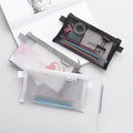 Custom Logo Creative School Office Supply Stationery Case Transparent Mesh Fabric Pouch Bag for Pen Pencil Portable Square/Oval