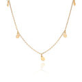 Light Luxury Sterling Silver Round Dis Necklace S925 Silver Personality 18K Gold Pendant Choker Necklace