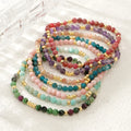 Dainty Precious Stone Jewelry Women Friendship Bracelet Stainless Steel Natural Gem Stone Healing Crystal Beaded Bracelets