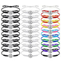 80 Colors Drop Shipping Volleyball Charm Unisex Men Lady Handmade Waxed Cotton Rope Cord Knots Friendship Bracelet for Women