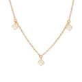 Gemnel Fashion Women 925 Silver 18k Gold Opalescent Droplet Charm Necklace