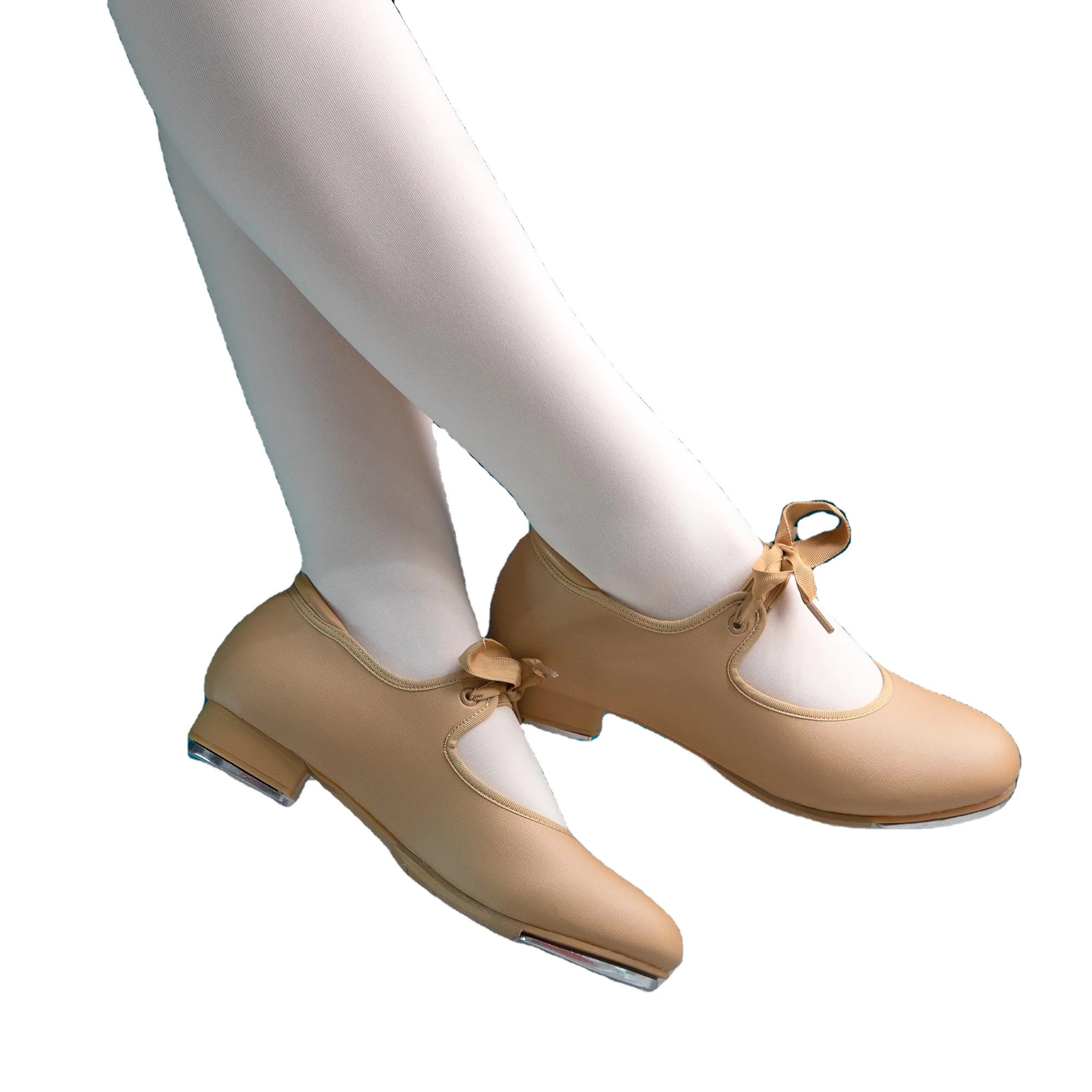 DAY Dynadans Soft Sole Tap Dance Shoes for Girls Skin Tone Full Soft Soled Tap Dance Shoes