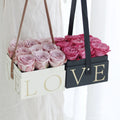 High-End Gift Box Packaging Box Portable Square Valentine's Day Romantic Flower Box with Handle