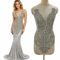 WDP-661 Keering Newest Design Rhinestone Luxury Patch for Dresses Best Women Wear Gown Applique