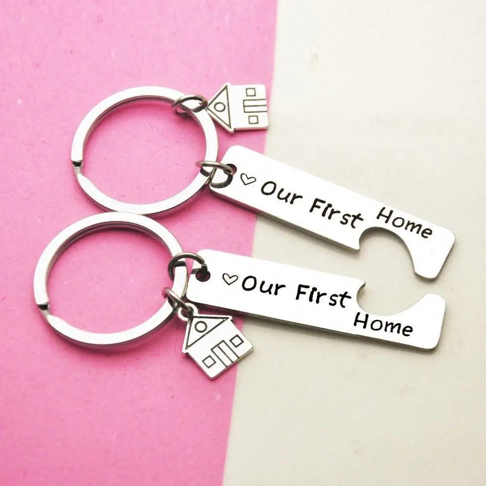 Custom Our First Home Realtor Keychains for New Home Keychain Housewarming Gift for New Homeowner House Keyring Realtor Keychain