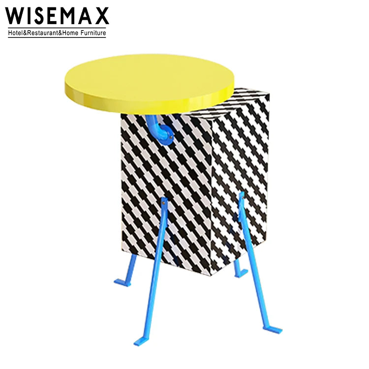 WISEMAX FURNITURE Nordic Living Room Furniture Round Table Top Wooden Tea Table Turtle Shape Paint Plywood Coffee Table