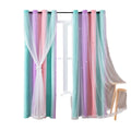 Double-Layer Hollow Star Gradient Rainbow Curtains Valances Celebrity Favorite Design for Interiors