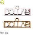 Custom Rectangle Letter Bracelet Tags AlloyJewelry Metal Hollow Logo Pendant Adjustable Metal Hang Charms Necklace Wholesale