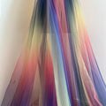 YAQIXIN Supplier Rainbow Print Tulle Net Fabric Textile Raw Material 100 Polyester Mesh Fabric for Clothing Mosquito Nets