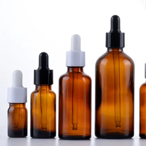 Wholesale Luxury 30ml Amber Glass Dropper Bottles with Screen Printing 100pcs MOQ Carton Packing