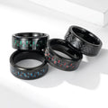 Poya Ready to Ship Blue Red Green Carbon Fiber Black Tungsten Carbide Ring