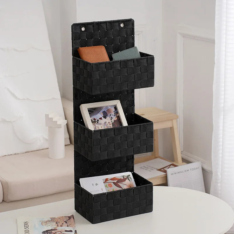Handicraft Woven PP Nylon Storage Baskets Wall Hanging Bathroom Basket for Kitchen and Living Room Use