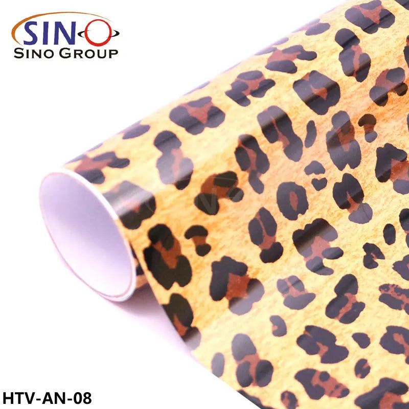 Textile HTV Flex Vinil Leopard Print Animal Iron on Vinyl PU Metallic Heat Transfer Film HTV for Clothing