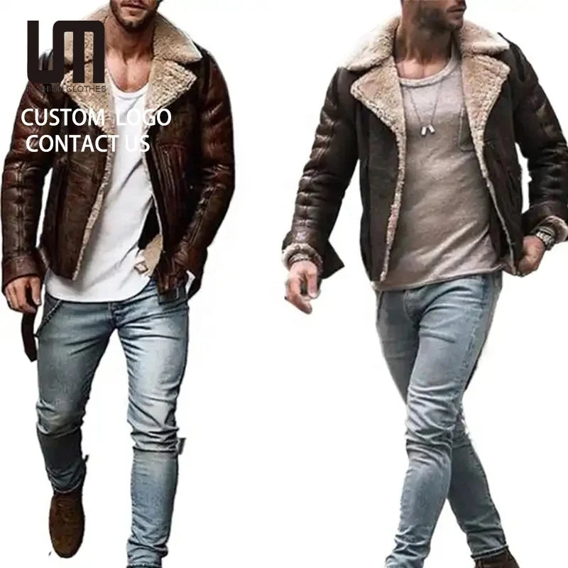 OEM ODM Winter Men Clothing Fashion Thick Warm Faux Fur Collar Windproof Jacket Coat