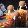 500/800/1200mlStorage Jar Glass sealed Tea Jar Cereal Bottle Kitchen Storage Box Dry Seasoning  Glass Jar Cork Lid