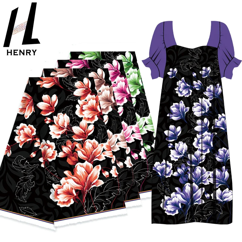 Samoa Traditional Polynesian Floral Design 100% Polyester Fabric for Dress&Skirt Daily Clothing