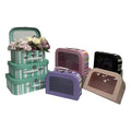 YoYo Three-Piece Set Stripe Fenestration Suitcase Flower Gift Box with Matt Lamination and Embossing for Hand Delivered Gifts