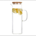 1000ml-1500ml High Borosilicate Glass Eco-Friendly Minimalist Tea Pot Kettle Bamboo Lid Water Pitcher for Tea Brewing Drinking