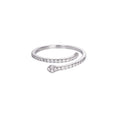 925 Sterling Silver CZ Zircon Snake Adjustable Rings Women