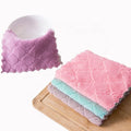 Coral Fleece Microfiber Dish Cloth Reusable Kitchen Towels Lint-Free Washcloths for Car Cleaning Woven Household Dishtowels