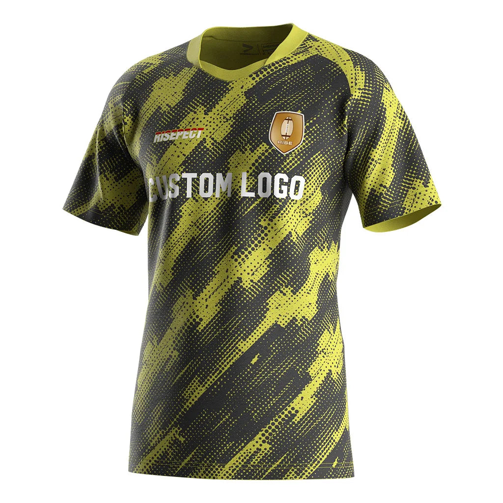 Luxury Sublimation  Gym Dry-Fit V-Neck Sublimation Sports Tees American Football Jersey All Team Design Your Own Rugby Shirt
