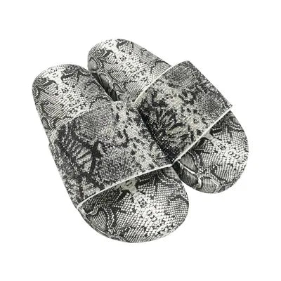 Design Luxury Man Brand Slides slippers Rhinestone Animal Pattern Slippers Ladies Outerdoor PVC Fashion Flat Women's Slippers