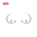 Trendy Silver Stud Earrings Wholesale Featuring Women's AAA Zircon 925 Sterling Silver Ladies Moissanite Earrings