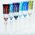 Handmade Bohemia Style Edo Kiriko Crystal Flute Multicolor Wedding for Champagne Glass Cup with Hand Carved Engraving Gift Idea