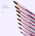 Boutique Oil-Filled Pink Crystal Sculpted Nail Kolinsky Hair Brushes New Liners for Nails