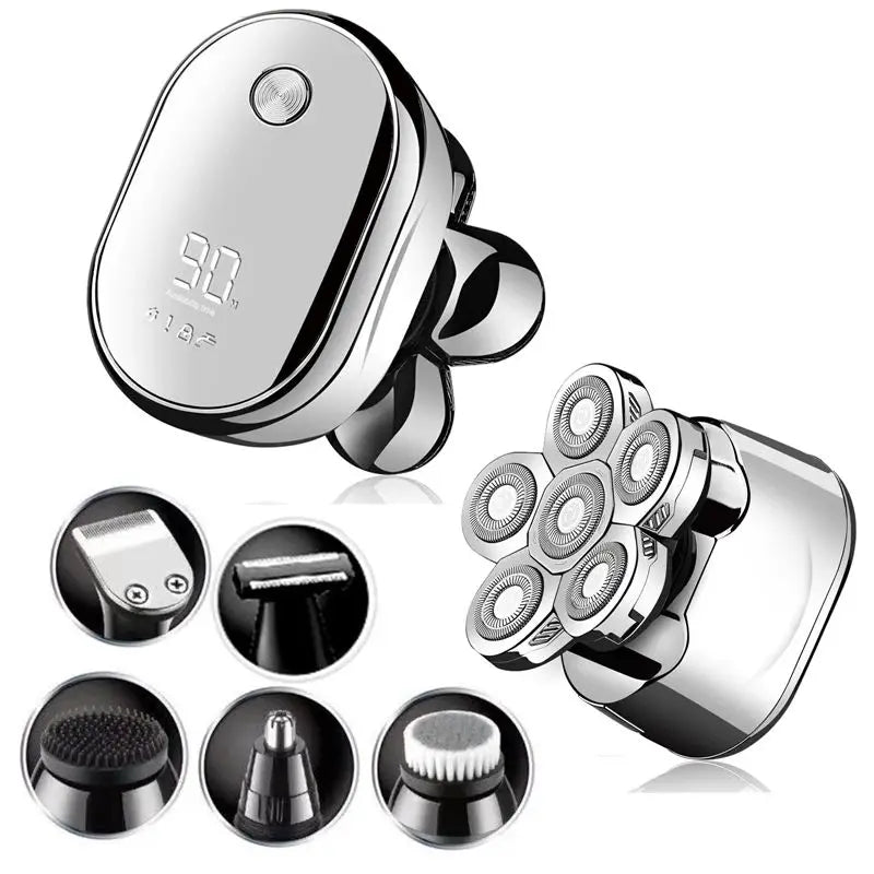 Rechargeable Bald Shaving Machine Wet Dry Electric Shaver with Stainless Steel Blade for Men Beard Hair Trimmer Electric Razor