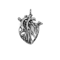 Gothic Biker Heart Charm Pendant Necklace with Anniversary Gold Plated Stainless Steel Strand Chains