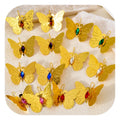 Custom Design Statement Copper Jewelry 18k Gold Plated Butterfly Drop Earrings