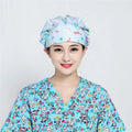 Hospital Uniform Hat Doctor Work Hats Heart Print Bouffant Nurse Hat With Buttons
