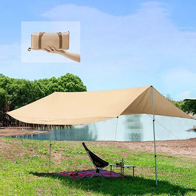 Lightweight Waterproof UV Protection Tent Tarp Compact Outdoor Camping Hammock Rain Fly Canopy with Sunshade Sunshade