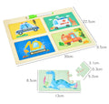 Multifunction 4 in 1 Drawing Jigsaw Puzzle Smart Game Early Educational Wooden Darwing Board Themes Puzzle for Kids Boys Girls