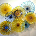 Newest Flower Design Plate Wall Art Living Room Murano Glass Minimalist Home Decorative Wall Panels