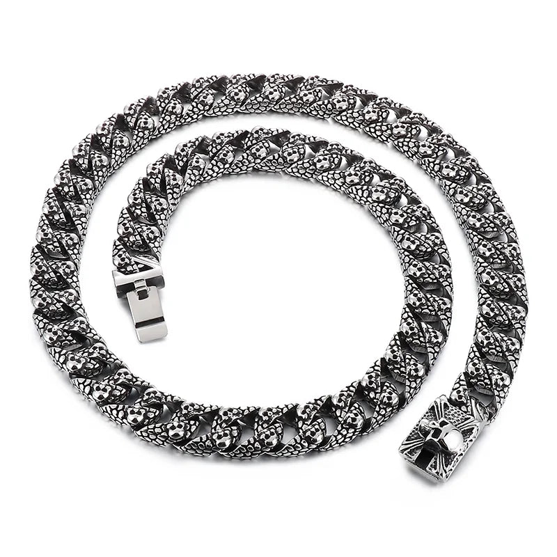 KALEN 70cm Fine Jewelry Necklaces Stainless Steel Punk Style Link Skull Charms Fashion Necklaces for Men